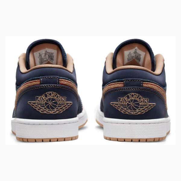 Nike Low SE Denim Tennarit Miesten Air Jordan 1 Sininen Oranssi | JD-965PH
