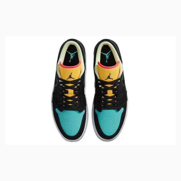 Nike Low SE Tennarit Miesten Air Jordan 1 Mustat Keltainen Vihreä | JD-382YR