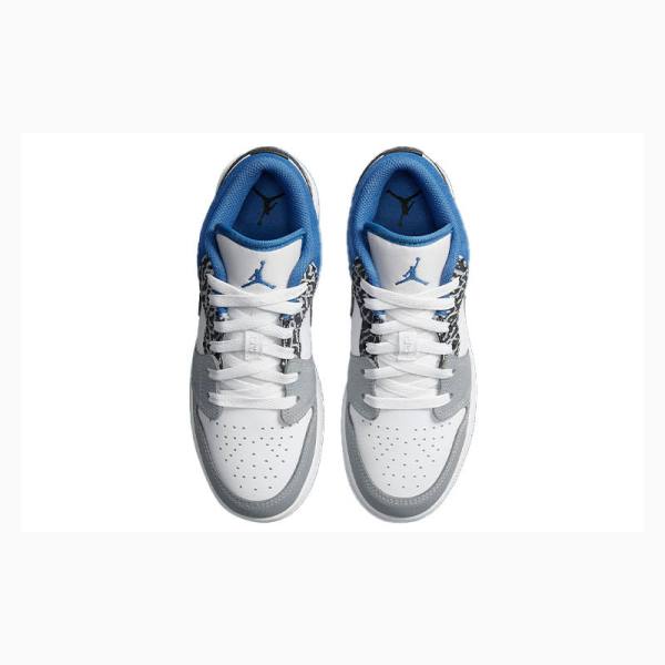 Nike Low SE Tennarit Miesten Air Jordan 1 Valkoinen Sininen Harmaat | JD-678OP
