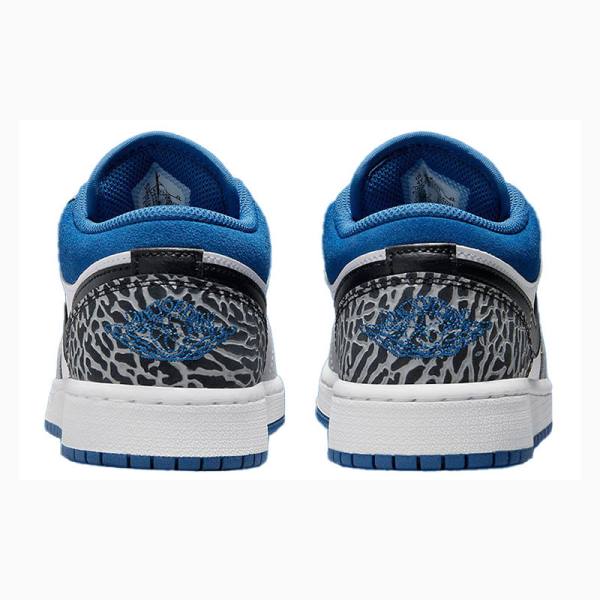 Nike Low SE Tennarit Miesten Air Jordan 1 Valkoinen Sininen Harmaat | JD-678OP