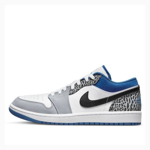 Nike Low SE Tennarit Miesten Air Jordan 1 Valkoinen Sininen Harmaat | JD-678OP