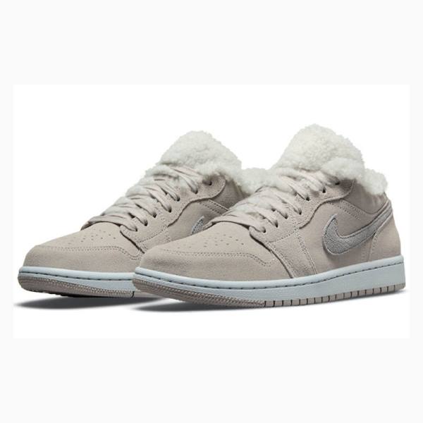 Nike Low Sherpa Fleece Tennarit Naisten Air Jordan 1 Harmaat | JD-295PK