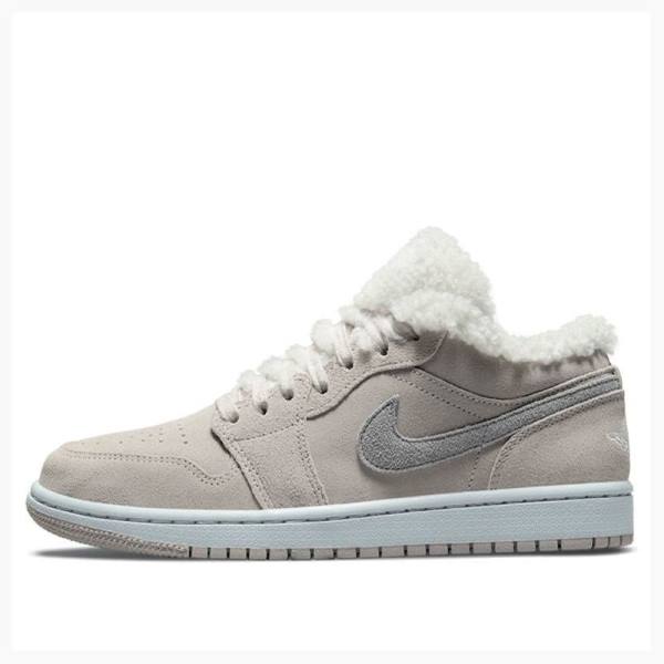 Nike Low Sherpa Fleece Tennarit Naisten Air Jordan 1 Harmaat | JD-295PK