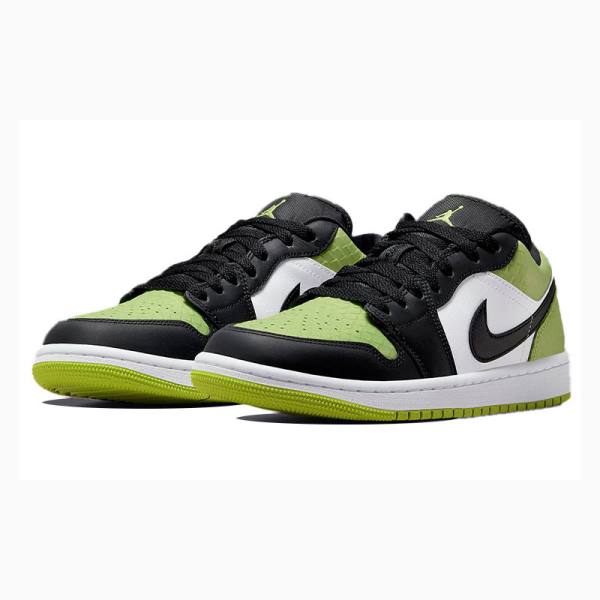 Nike Low Snakeskin Vivid Tennarit Naisten Air Jordan 1 Mustat Vihreä | JD-804ND