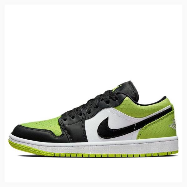 Nike Low Snakeskin Vivid Tennarit Naisten Air Jordan 1 Mustat Vihreä | JD-804ND
