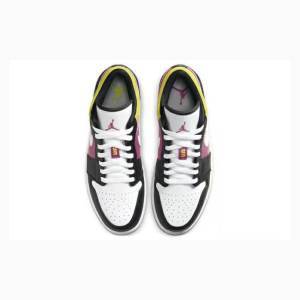 Nike Low Spray Paint Tennarit Miesten Air Jordan 1 Mustat Violetit Keltainen | JD-084WX