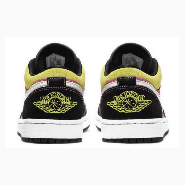 Nike Low Spray Paint Tennarit Miesten Air Jordan 1 Mustat Violetit Keltainen | JD-084WX