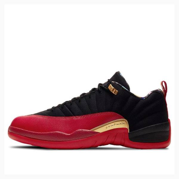 Nike Low Super Bowl Tennarit Miesten Air Jordan 12 Punainen Mustat | JD-705NG