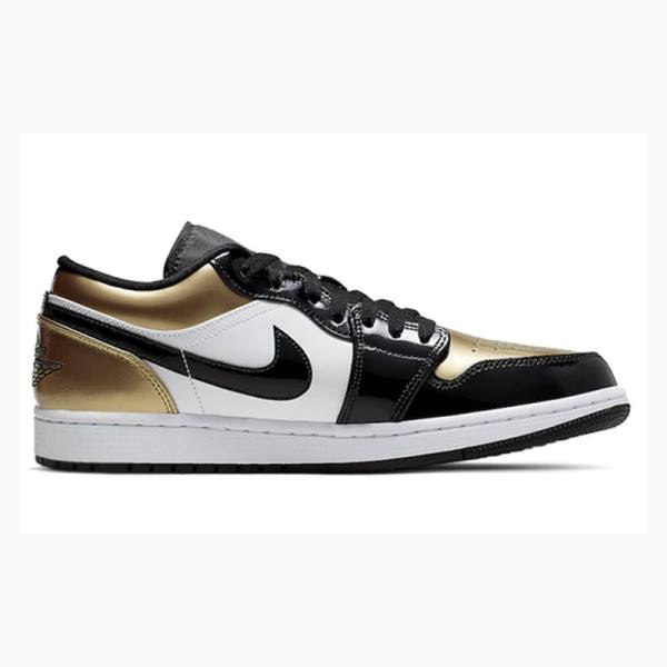 Nike Low Tennarit Miesten Air Jordan 1 Kultaiset Mustat | JD-129BN