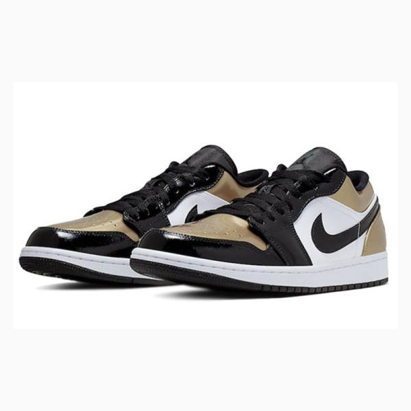 Nike Low Tennarit Miesten Air Jordan 1 Kultaiset Mustat | JD-129BN
