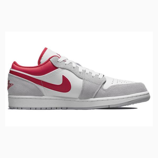 Nike Low Tennarit Miesten Air Jordan 1 Valkoinen Harmaat Punainen | JD-719CL