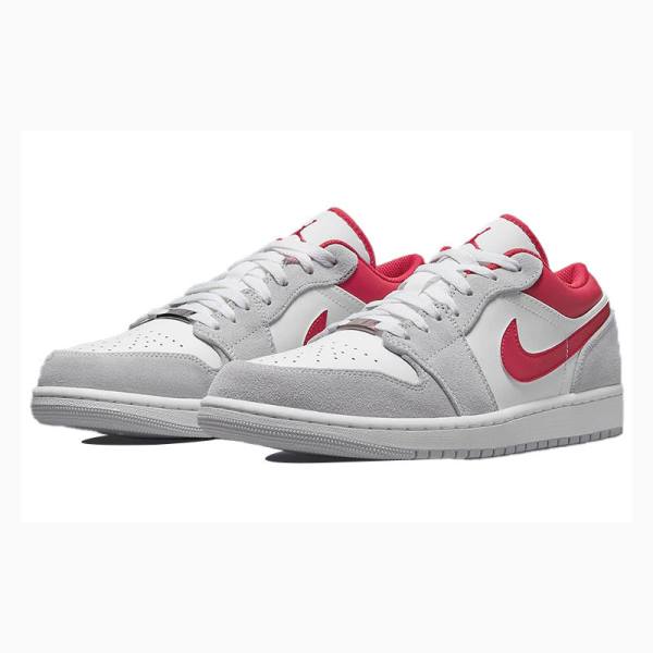 Nike Low Tennarit Miesten Air Jordan 1 Valkoinen Harmaat Punainen | JD-719CL