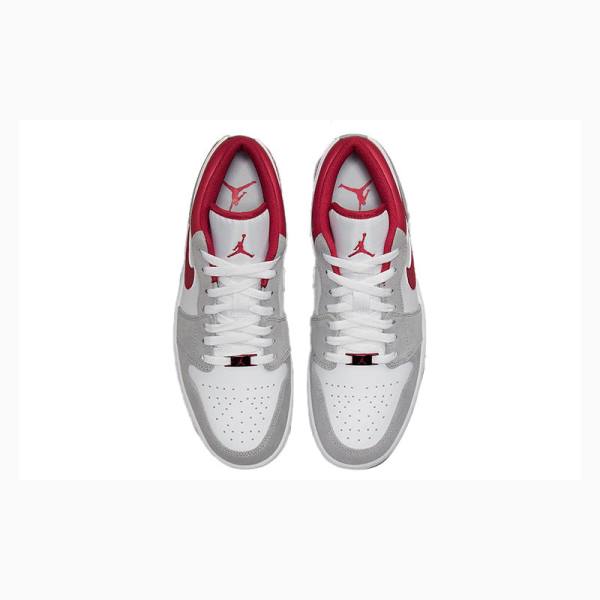 Nike Low Tennarit Miesten Air Jordan 1 Valkoinen Harmaat Punainen | JD-719CL