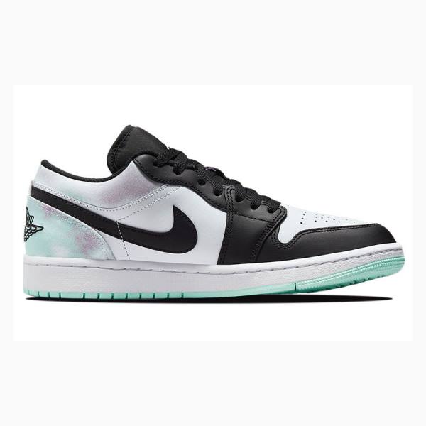 Nike Low Tie-Dye Tennarit Miesten Air Jordan 1 Valkoinen Mustat Vihreä | JD-826LQ