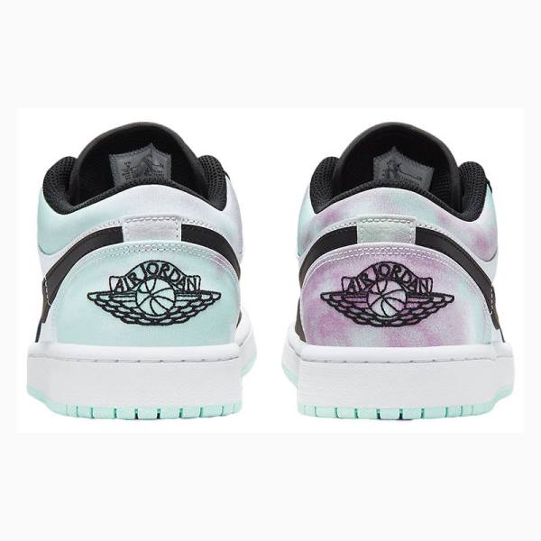 Nike Low Tie-Dye Tennarit Miesten Air Jordan 1 Valkoinen Mustat Vihreä | JD-826LQ