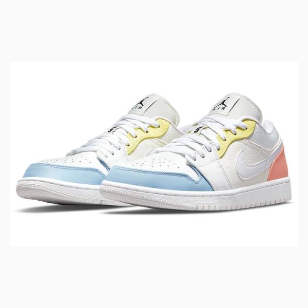 Nike Low To My First Coach Tennarit Miesten Air Jordan 1 Keltainen Sininen Pinkki | JD-983ZM