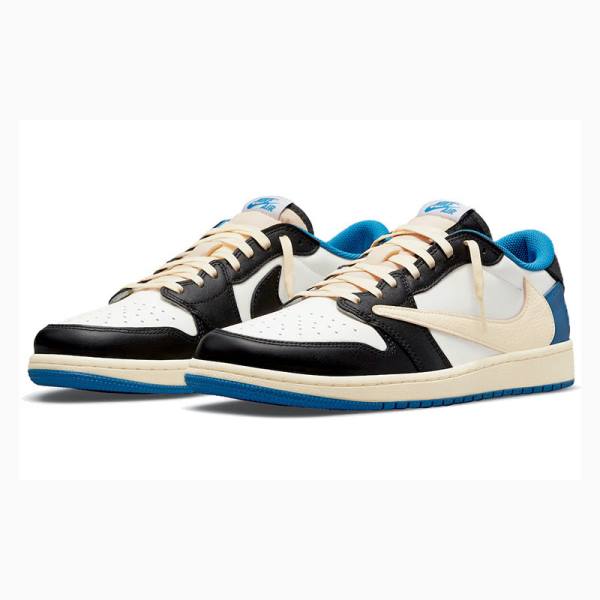 Nike Low Travis Scott x Fragment Tennarit Miesten Air Jordan 1 Sininen Mustat | JD-759QY