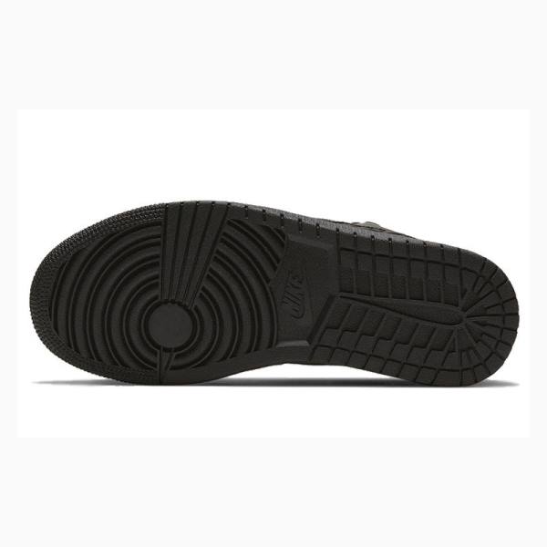 Nike Low Triple Black Quilted Tennarit Naisten Air Jordan 1 Mustat | JD-682HK