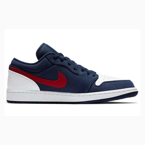 Nike Low USA Tennarit Miesten Air Jordan 1 Sininen Punainen | JD-765ZR