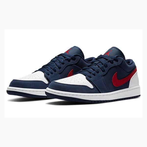Nike Low USA Tennarit Miesten Air Jordan 1 Sininen Punainen | JD-765ZR