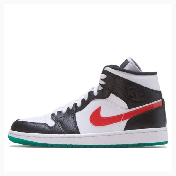 Nike Mid Alternate Swooshes Koripallokengät Naisten Air Jordan 1 Mustat Punainen Vihreä | JD-623CB