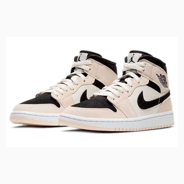 Nike Mid Barely Koripallokengät Naisten Air Jordan 1 Pinkki Mustat | JD-679SI