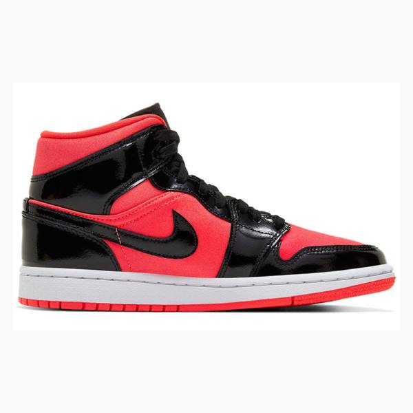 Nike Mid Bright Crimson Koripallokengät Naisten Air Jordan 1 Punainen Mustat | JD-915QA