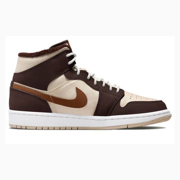 Nike Mid Brown Basalt Oatmeal Koripallokengät Naisten Air Jordan 1 Ruskea | JD-742PF