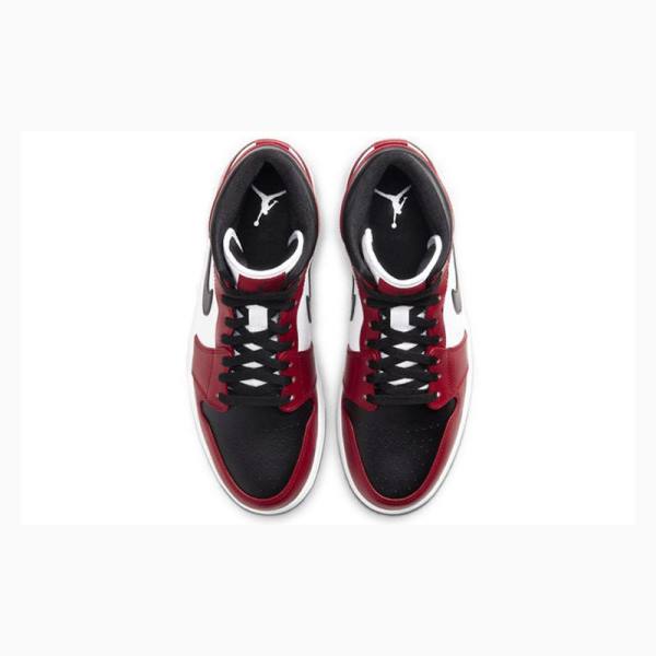 Nike Mid Chicago Koripallokengät Miesten Air Jordan 1 Mustat Valkoinen Punainen | JD-436NE