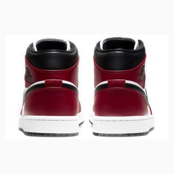 Nike Mid Chicago Koripallokengät Miesten Air Jordan 1 Mustat Valkoinen Punainen | JD-436NE