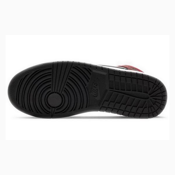 Nike Mid Chicago Koripallokengät Miesten Air Jordan 1 Mustat Valkoinen Punainen | JD-436NE