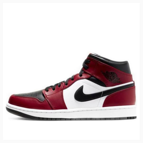 Nike Mid Chicago Koripallokengät Miesten Air Jordan 1 Mustat Valkoinen Punainen | JD-436NE