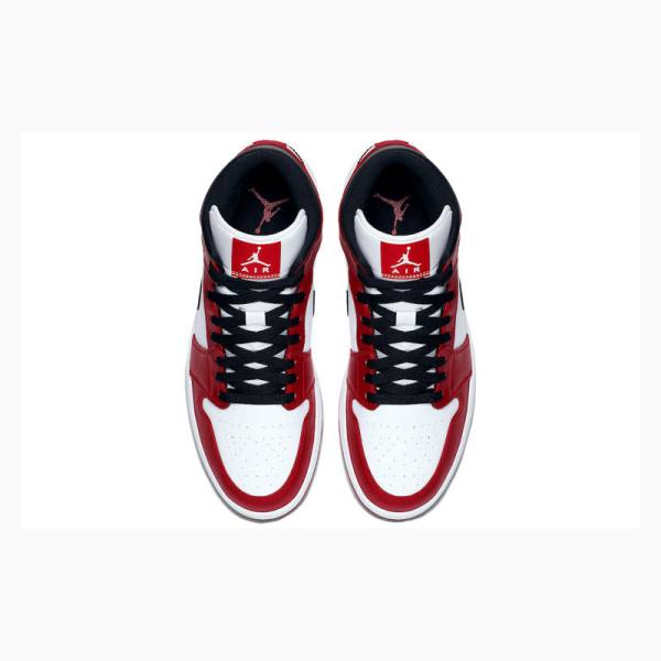 Nike Mid Chicago Koripallokengät Miesten Air Jordan 1 Valkoinen Mustat Punainen | JD-891CB