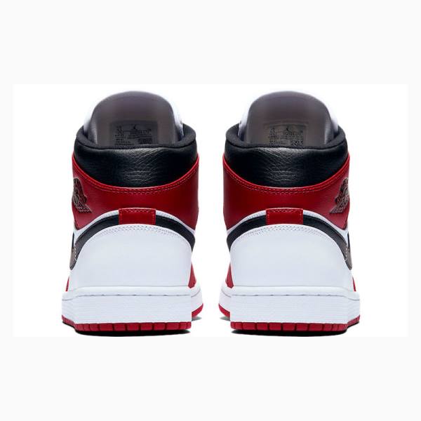 Nike Mid Chicago Koripallokengät Miesten Air Jordan 1 Valkoinen Mustat Punainen | JD-891CB
