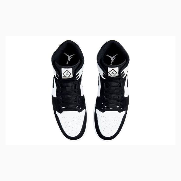 Nike Mid Diamond Shorts Koripallokengät Miesten Air Jordan 1 Valkoinen Mustat | JD-713EG