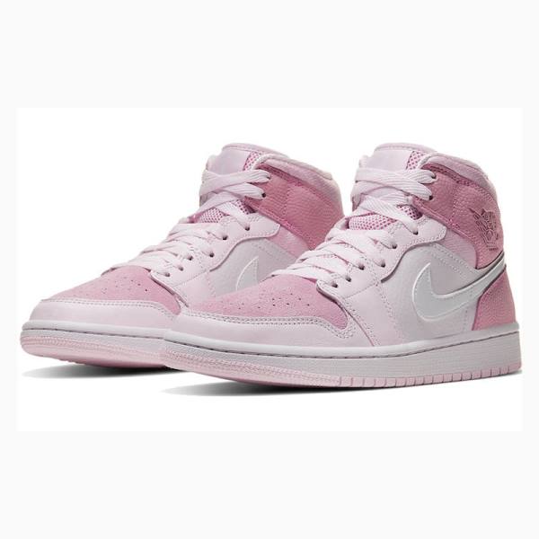 Nike Mid Digitaalinen Koripallokengät Naisten Air Jordan 1 Pinkki | JD-856XE