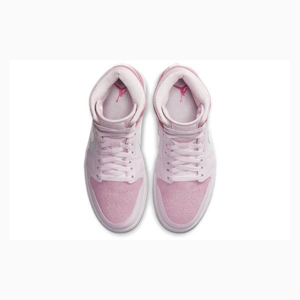 Nike Mid Digitaalinen Koripallokengät Naisten Air Jordan 1 Pinkki | JD-856XE