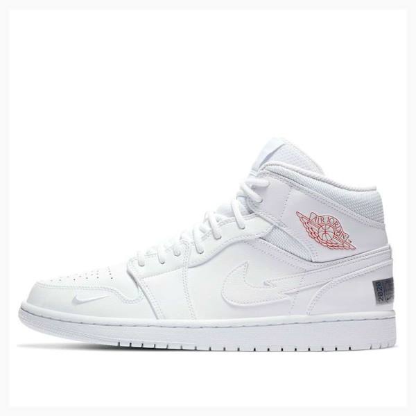 Nike Mid Euro Tour Koripallokengät Miesten Air Jordan 1 Valkoinen | JD-940KI