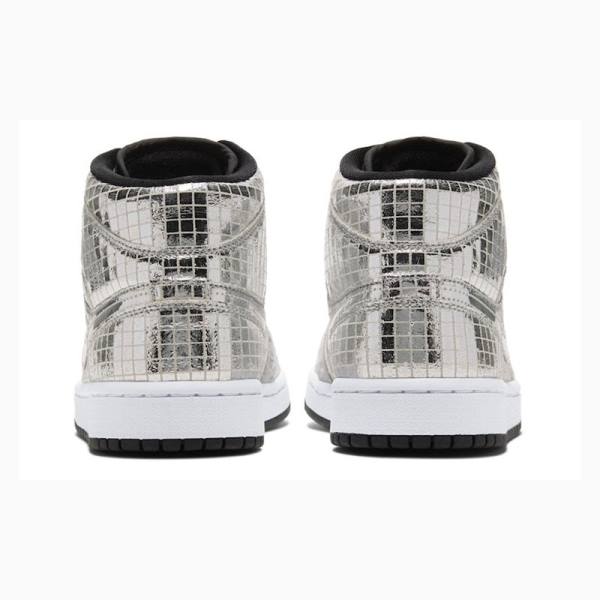 Nike Mid Flashing Lights Koripallokengät Naisten Air Jordan 1 Hopea | JD-804GE