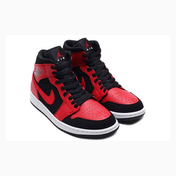 Nike Mid Gym Red Koripallokengät Miesten Air Jordan 1 Punainen Mustat | JD-905PK