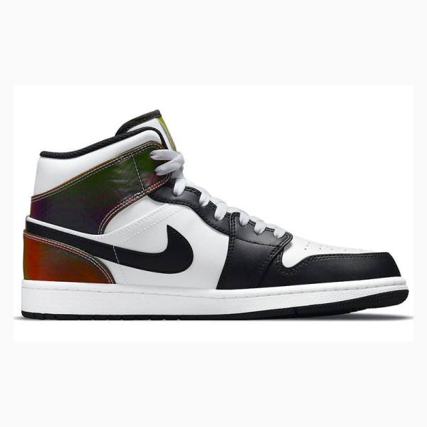 Nike Mid Heat Reactive Koripallokengät Miesten Air Jordan 1 Valkoinen Mustat | JD-324YM
