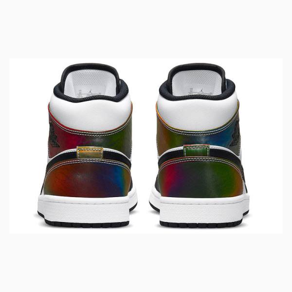 Nike Mid Heat Reactive Koripallokengät Miesten Air Jordan 1 Valkoinen Mustat | JD-324YM