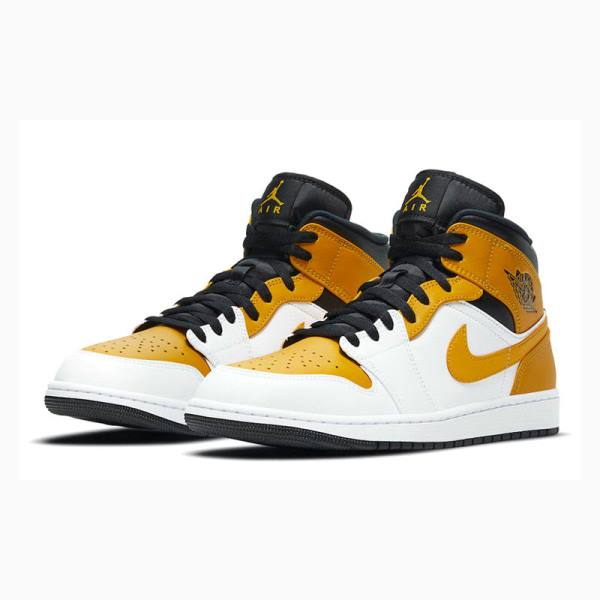 Nike Mid Koripallokengät Miesten Air Jordan 1 Kultaiset Valkoinen | JD-107TB