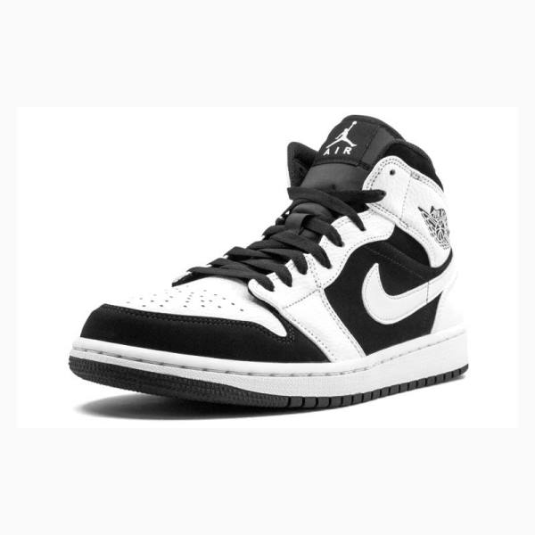 Nike Mid Koripallokengät Miesten Air Jordan 1 Valkoinen Mustat | JD-184MQ