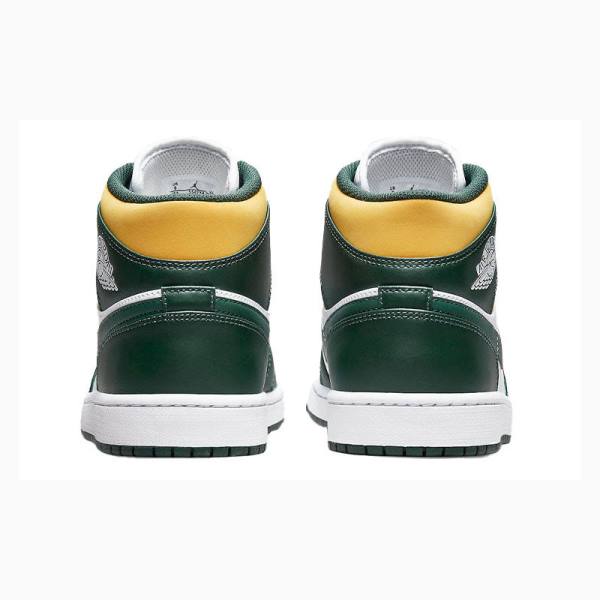 Nike Mid Koripallokengät Miesten Air Jordan 1 Valkoinen Vihreä Keltainen | JD-268QU