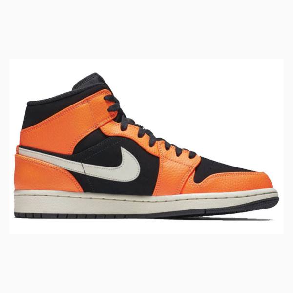 Nike Mid Koripallokengät Miesten Air Jordan 1 Oranssi Mustat | JD-518CF