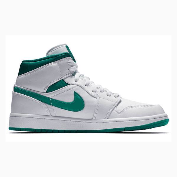 Nike Mid Koripallokengät Miesten Air Jordan 1 Vihreä Valkoinen | JD-518TK