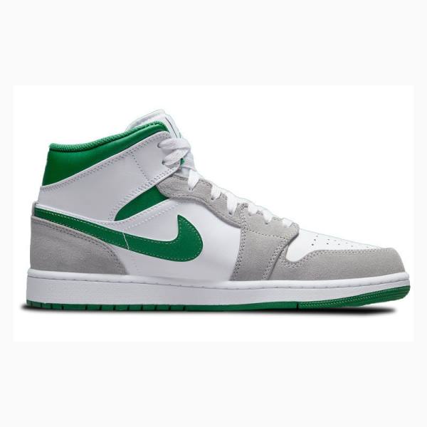 Nike Mid Koripallokengät Miesten Air Jordan 1 Valkoinen Harmaat Vihreä | JD-672JU