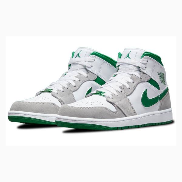 Nike Mid Koripallokengät Miesten Air Jordan 1 Valkoinen Harmaat Vihreä | JD-672JU