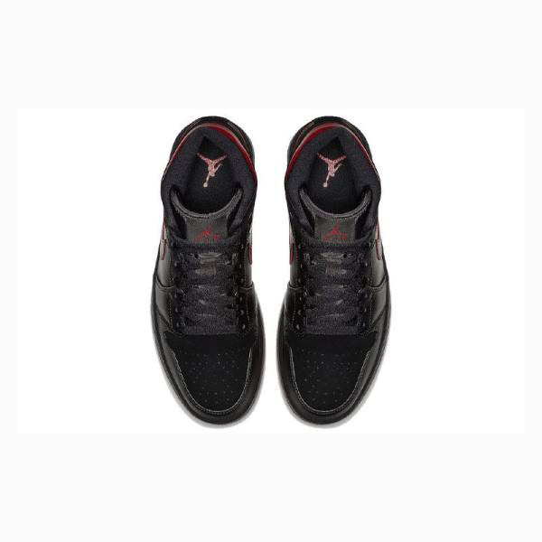 Nike Mid Koripallokengät Miesten Air Jordan 1 Mustat Punainen | JD-724ZJ